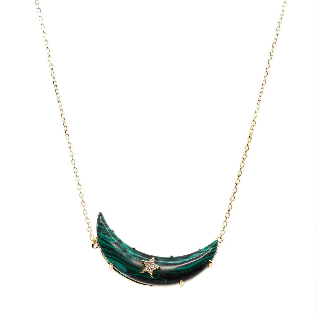 Neptune in Pisces Celestial Crescent Necklace