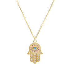 Load image into Gallery viewer, Transparent Hamsa Necklace
