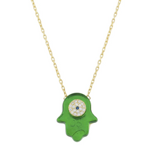 Load image into Gallery viewer, Transparent Hamsa Necklace
