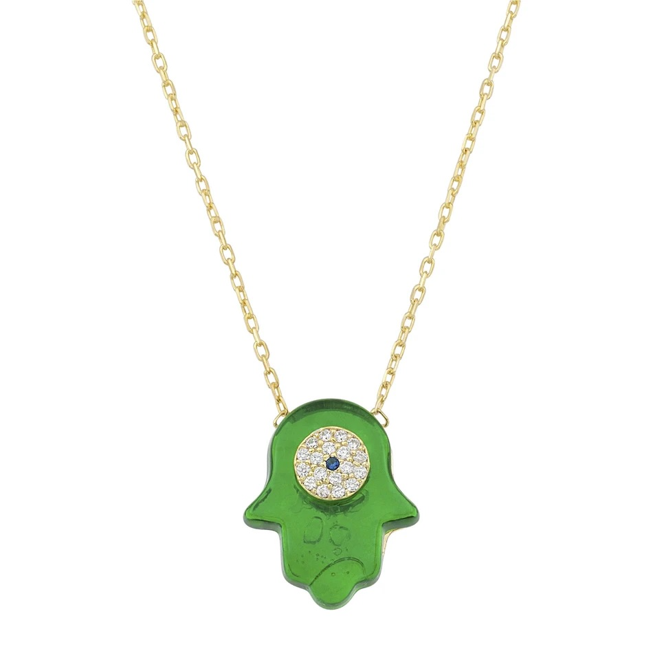 Transparent Hamsa Necklace