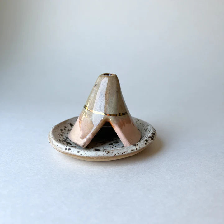 Ceramic Incense Teepee and Plates