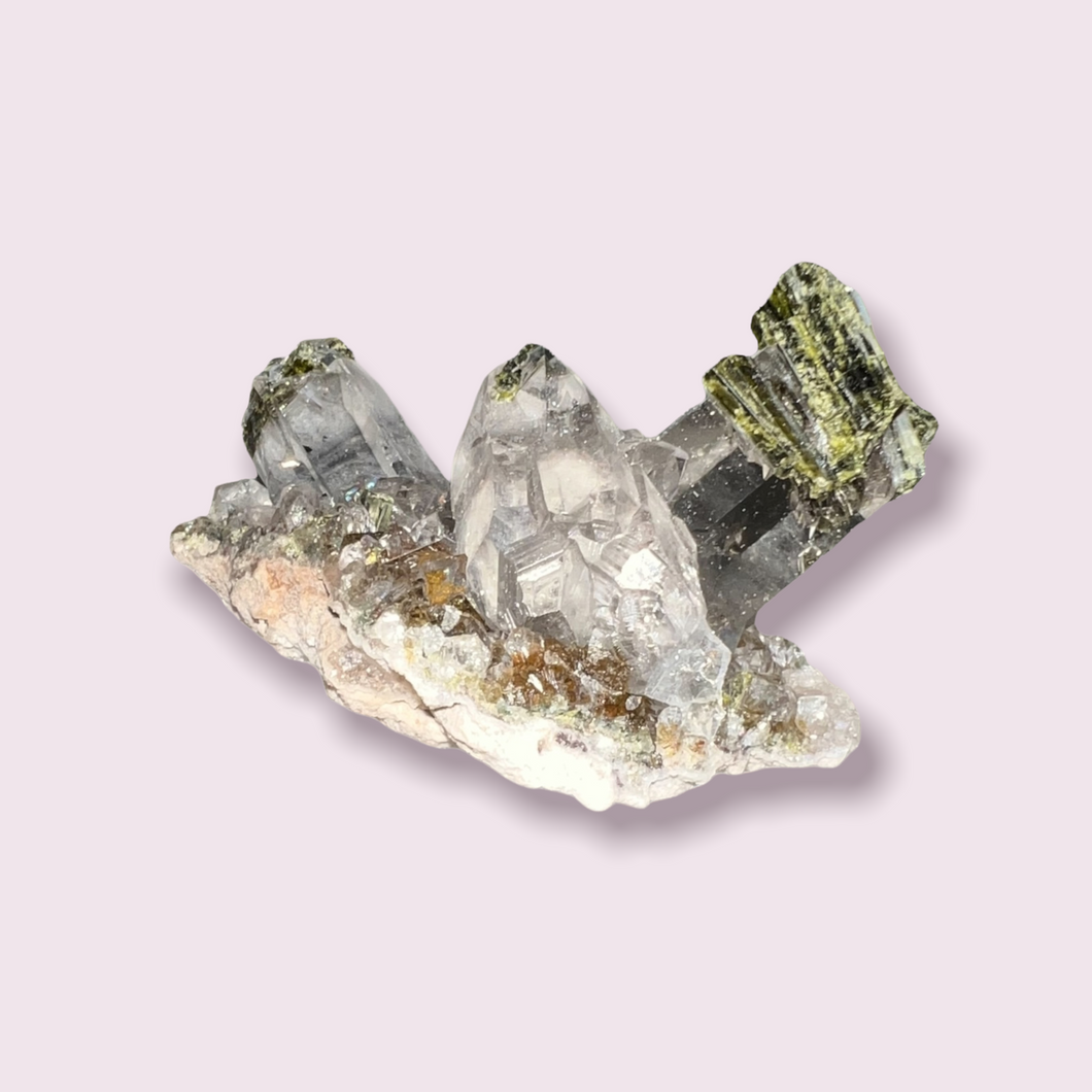Quartz Point with Green Tourmaline